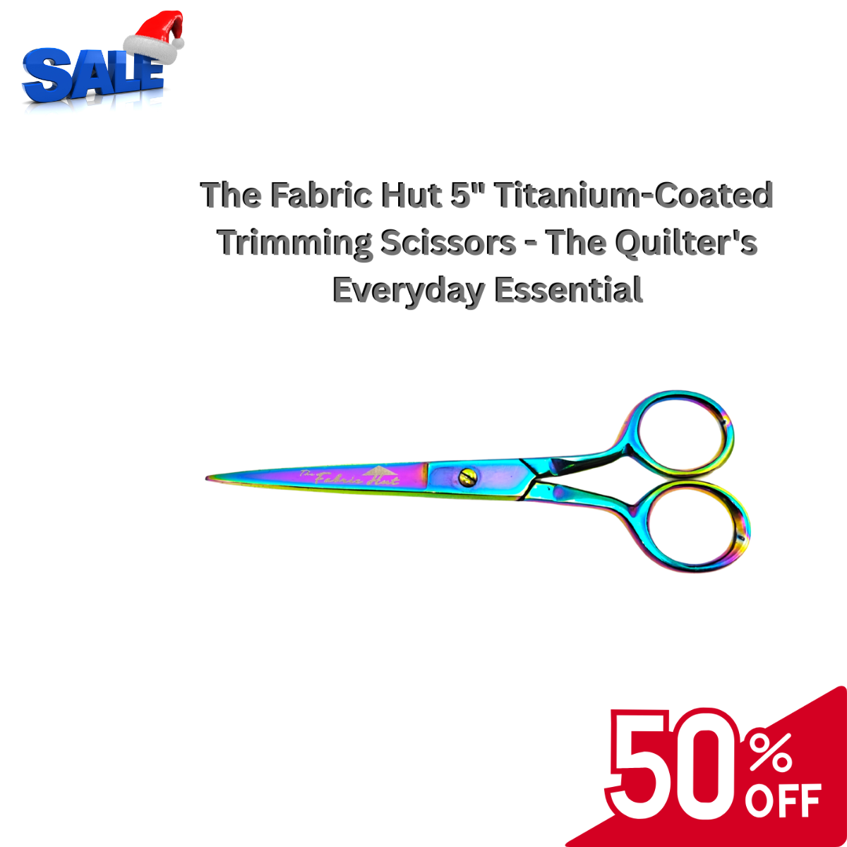The Fabric Hut 5" Titanium-Coated Trimming Scissors - The Quilter's Everyday Essential