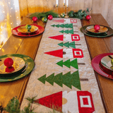 Ho Ho Woodsy Gnomes Christmas Trees and Gnomes Table Runner Quilt Kit Fabric Pattern Binding Backing ALL PRE CUT 16 X 62