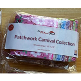 Patchwork Carnival 2.5 x 10 inch cotton mini strips, 240 precut quilting strips across six packs
