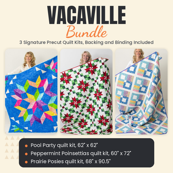 Vacaville Bundle - Pool Party, Peppermint Poinsettias and Prairie Posies quilts - photo 1 of 19 - The Fabric Hut