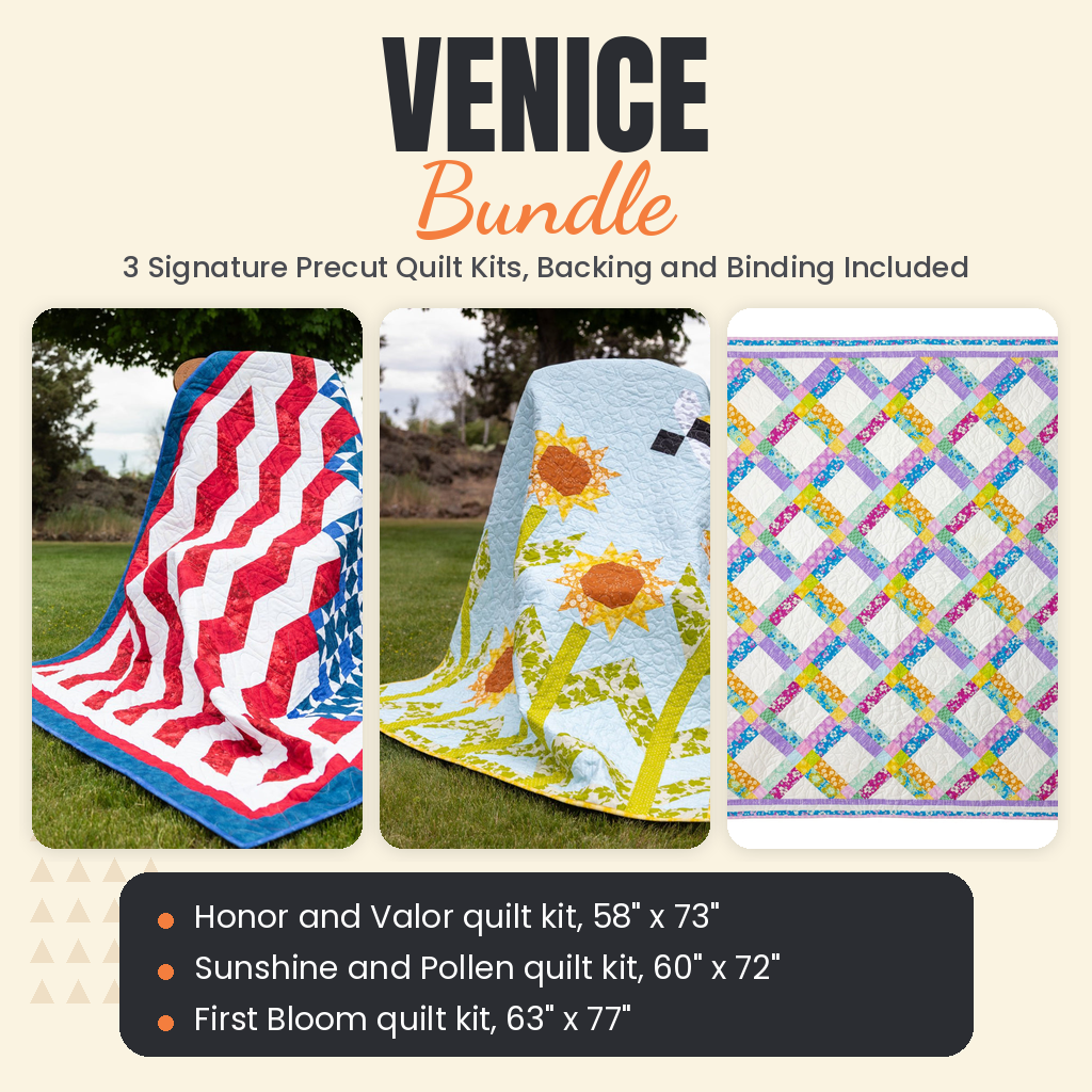 Venice Bundle - Honor and Valor, Sunshine and Pollen and First Bloom quilts - photo 1 of 19 - The Fabric Hut
