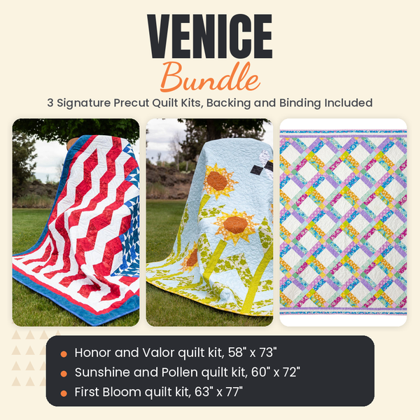 Venice Bundle - Honor and Valor, Sunshine and Pollen and First Bloom quilts - photo 1 of 19 - The Fabric Hut