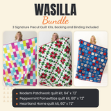 Wasilla Bundle - Modern Patchwork, Peppermint Poinsettias and Heartland Home quilts - photo 1 of 18 - The Fabric Hut