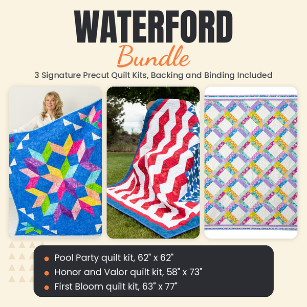 Waterford Bundle - Pool Party, Honor and Valor and First Bloom quilts - photo 1 of 19 - The Fabric Hut