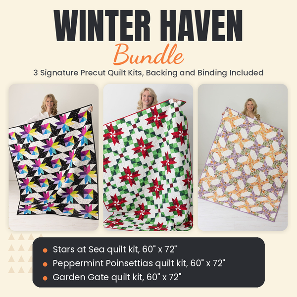 Winter Haven Bundle - Stars at Sea, Peppermint Poinsettias and Garden Gate quilts - photo 1 of 19 - The Fabric Hut