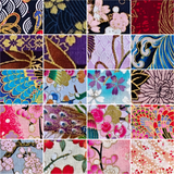 Crimson Garden Collection - fabric prints 21 to 40 of 40, shown flat and enlarged - The Fabric Hut