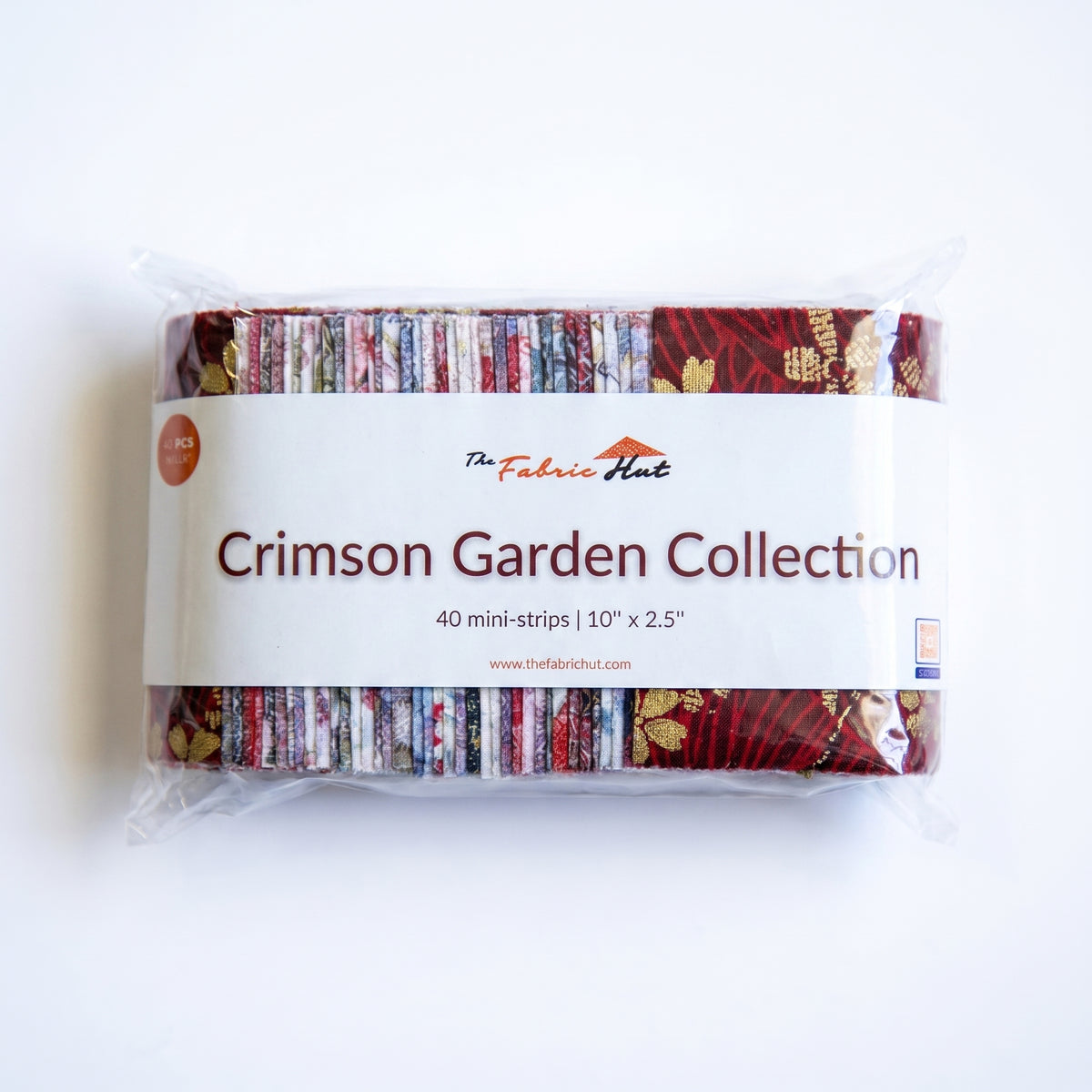 40-Piece Cotton 2.5'' x 10'' Mini Strips - Crimson Garden Collection