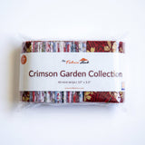 Crimson Garden 2.5 x 10 inch cotton mini strips, 240 precut quilting strips across six packs