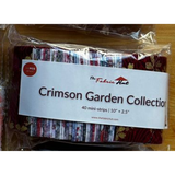 Crimson Garden 2.5 x 10 inch cotton mini strips, 240 precut quilting strips across six packs