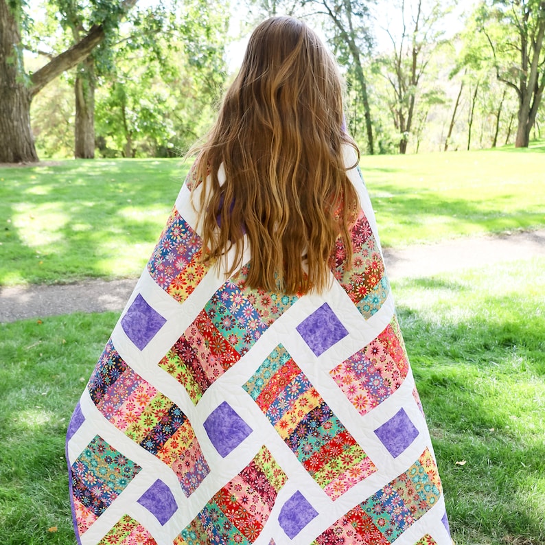 Floral Harmony Pre-Cut Quilt Kit - Complete Fabric Set, Beginner-Friendly, 59x69 Inches