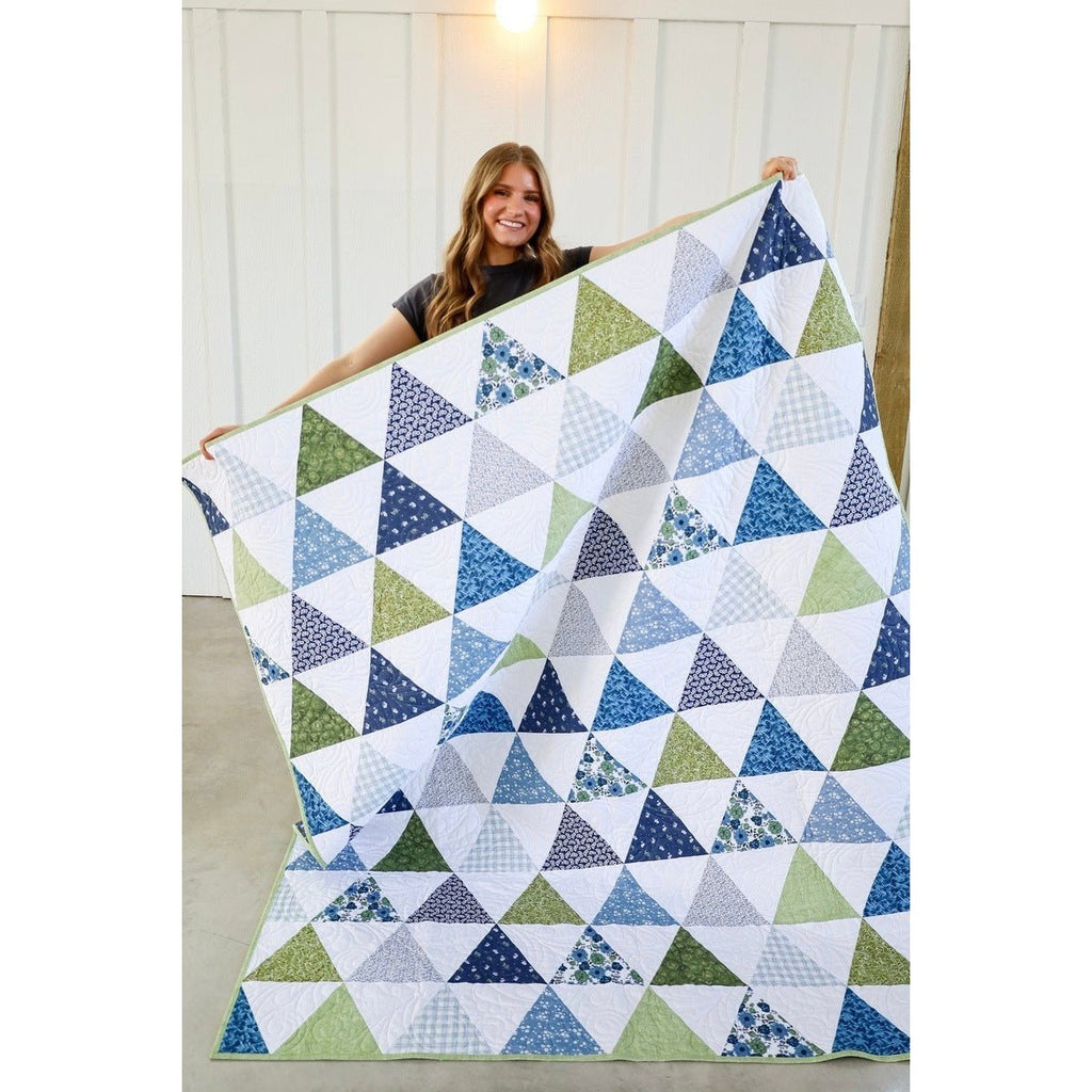 Whispering Pines Quilt Kit Fabric Pattern and Binding and backing Included ALL PRE CUT 64 X 77 Easy Triangle Quilt Ready to Sew Beginner