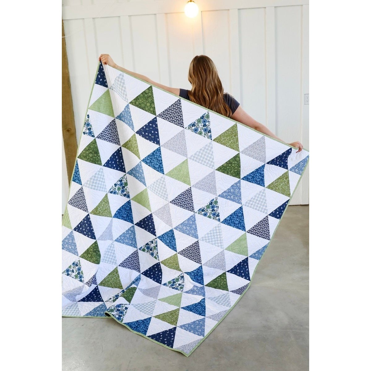 Whispering Pines Quilt Kit Fabric Pattern and Binding and backing Included ALL PRE CUT 64 X 77 Easy Triangle Quilt Ready to Sew Beginner