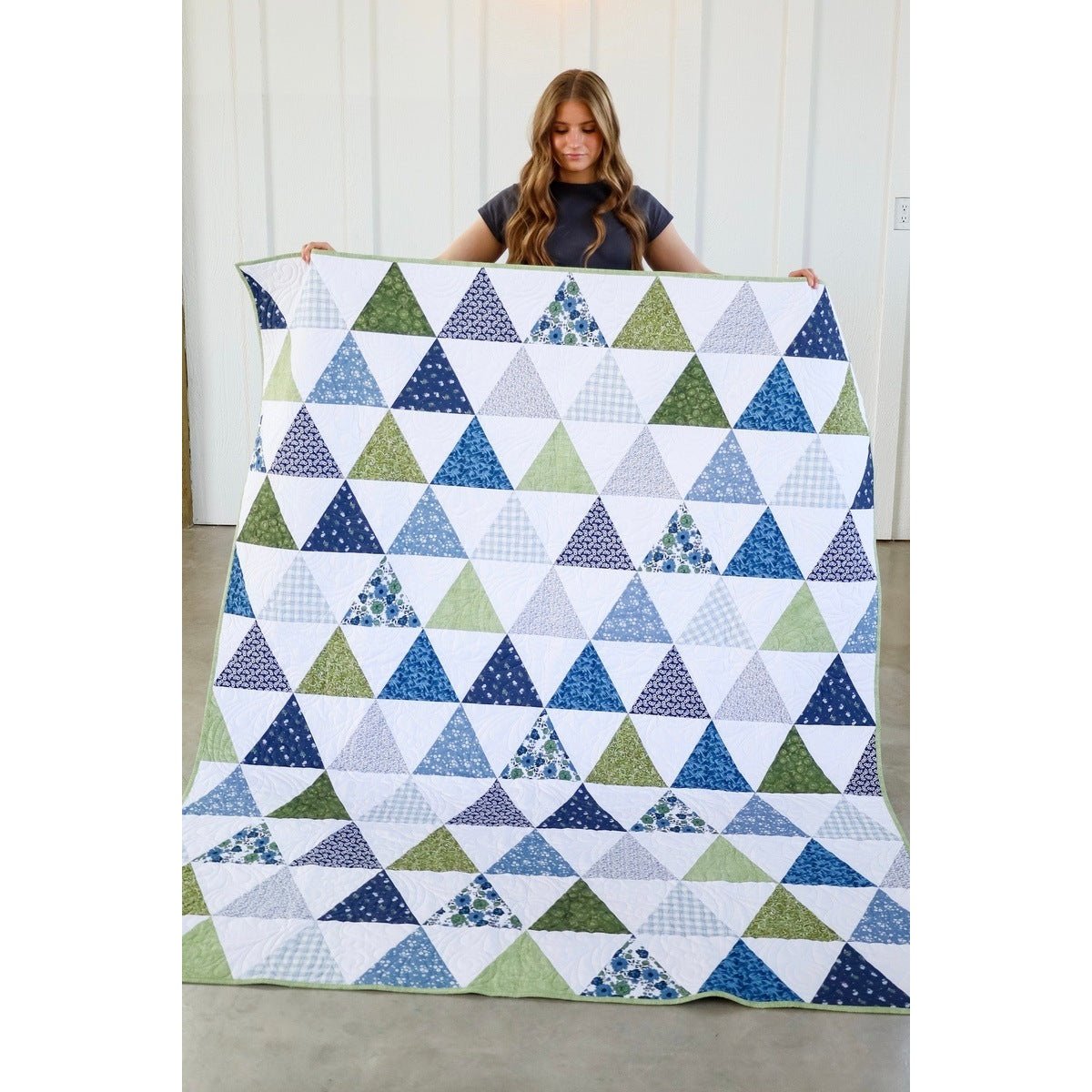 Whispering Pines Quilt Kit Fabric Pattern and Binding and backing Included ALL PRE CUT 64 X 77 Easy Triangle Quilt Ready to Sew Beginner