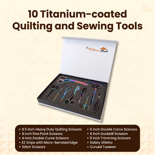 Sewing and Quilting Tool Set, 10 Piece, Titanium Coated
