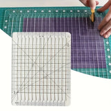 10 inch by 8 inch slotted quilting ruler, clear acrylic with measured slots for cutting 2.5 inch strips - The Fabric Hut