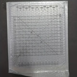 10 inch by 8 inch slotted quilting ruler, clear acrylic with measured slots for cutting 2.5 inch strips - The Fabric Hut