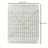 10 inch by 8 inch slotted quilting ruler, clear acrylic with measured slots for cutting 2.5 inch strips - The Fabric Hut