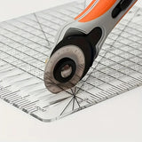 10 inch by 8 inch slotted quilting ruler, clear acrylic with measured slots for cutting 2.5 inch strips - The Fabric Hut
