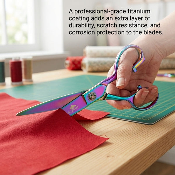 The Fabric Hut 9.5" Heavy Duty Titanium-Coated Razor Edge Quilting Scissors