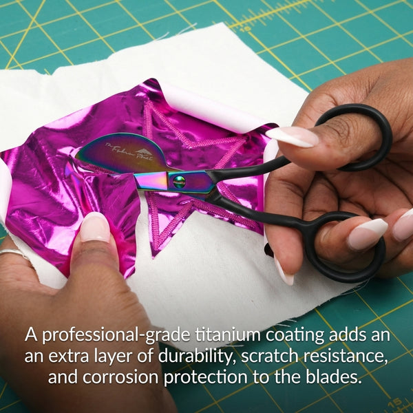 The Fabric Hut 6" Duckbill Appliqué Titanium-Coated Scissors - Double Curved Handles