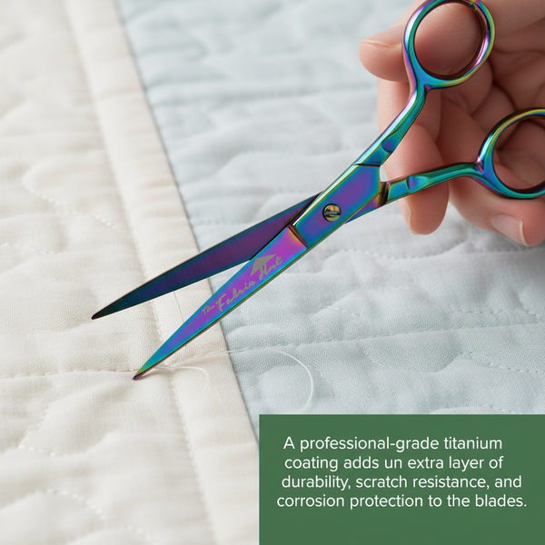 The Fabric Hut 4" Titanium-Coated Fine Point Scissors - Needle-Sharp Precision for Detail Work