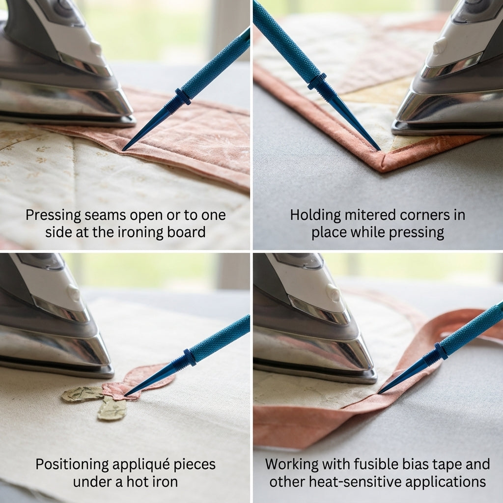 The Fabric Hut 6" Titanium-Coated Sewing Stiletto - Precision Control for Piecing, Pressing & Guiding Fabric