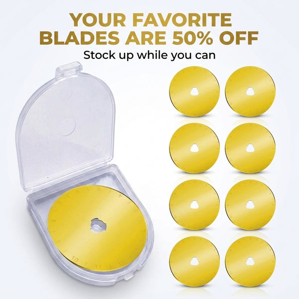 45mm Titanium Coated Rotary Cutter Blades - 10 Blades Pack