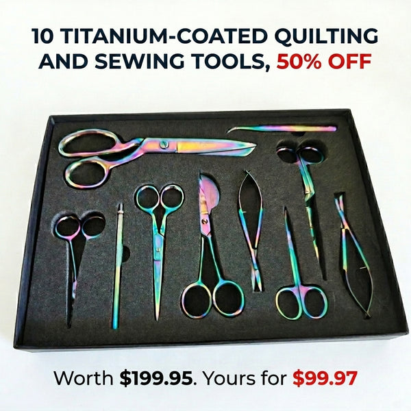 10 Pcs Titanium Coated Sewing and Quilting Tool Set