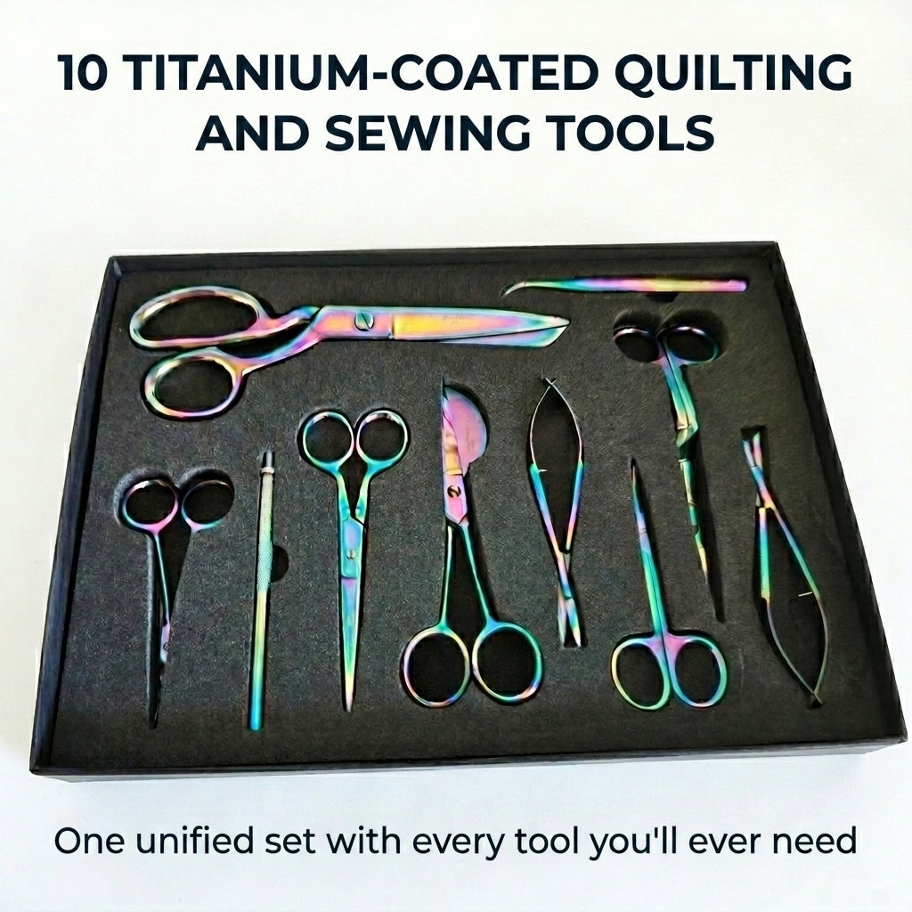 10 Pcs Titanium Coated Sewing and Quilting Tool Set