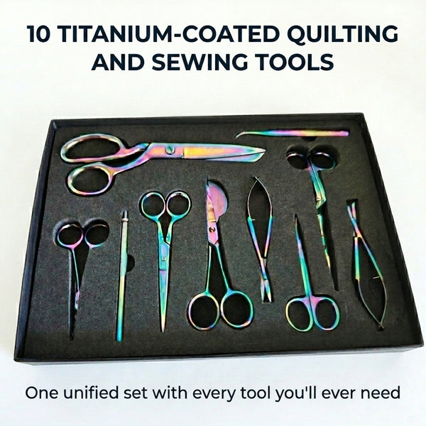 10 Pcs Titanium Coated Sewing and Quilting Tool Set