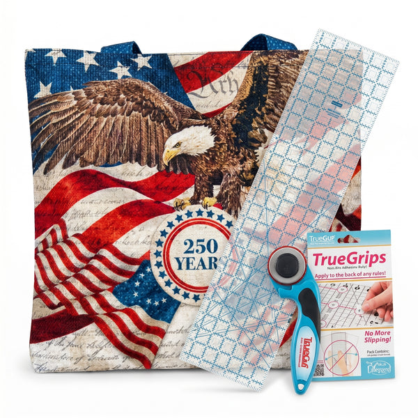 Your First Project Bundle - America 250 Tote Bag with Complete Cutting Tools - Beginner - 24x43 inch Panel