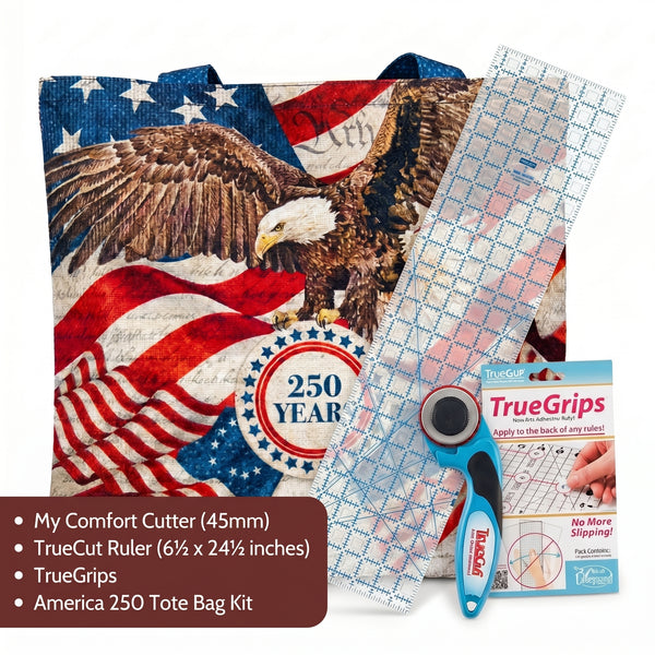 Your First Project Bundle - America 250 Tote Bag with Complete Cutting Tools - Beginner - 24x43 inch Panel