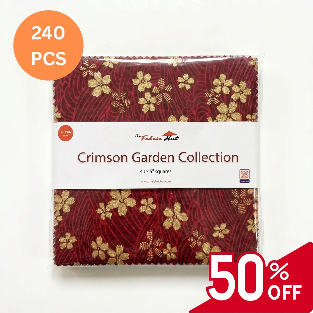 Charm-pack 240pcs - 5" Square Precuts - Crimson Garden Collection