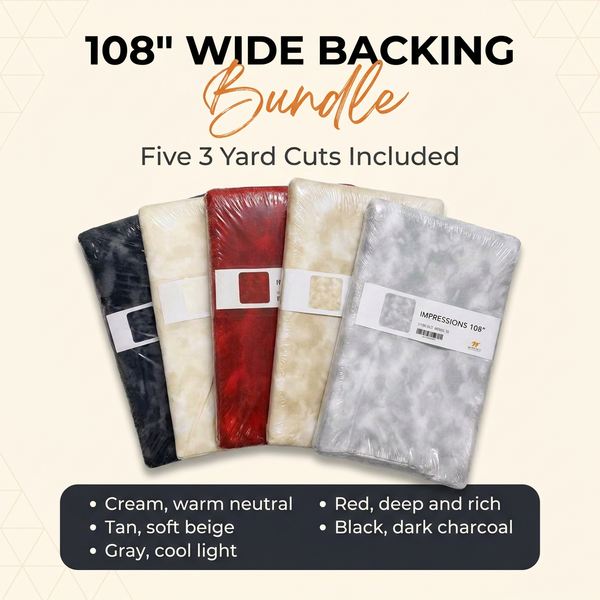 Northcott Impressions 108" Wide Backing Bundle, Five 3 Yard Cuts