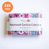 Patchwork Carnival 240 piece cotton mini strips, 2.5 x 10 inch precut quilting strips