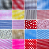 Patchwork Carnival Collection - fabric prints 1 to 20 of 40, shown flat and enlarged - The Fabric Hut