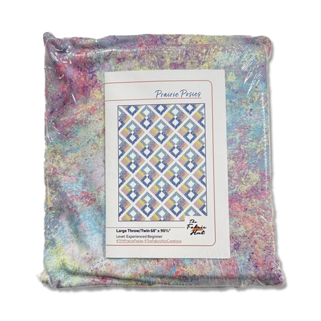 Prairie Posies Quilting Kit - Pre-Cut with Complete Backing & Binding - Experienced Beginner - 68" x 90½" Finished Size