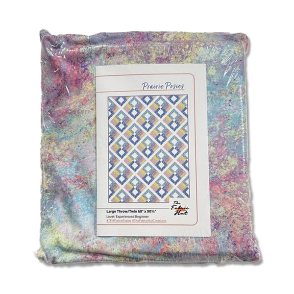 Prairie Posies Quilting Kit - Pre-Cut with Complete Backing & Binding - Experienced Beginner - 68" x 90½" Finished Size