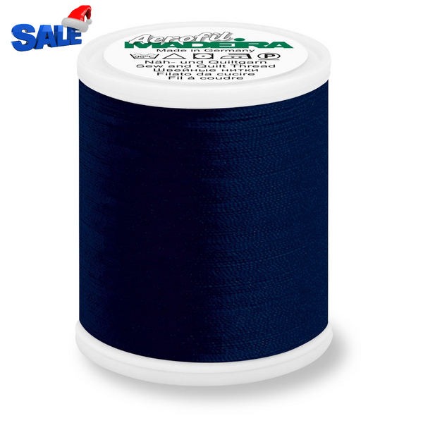 Madeira Aerofil 120 Polyester Quilting & Sewing 40WT Thread - 1100 Yards- 8420 Navy Blue