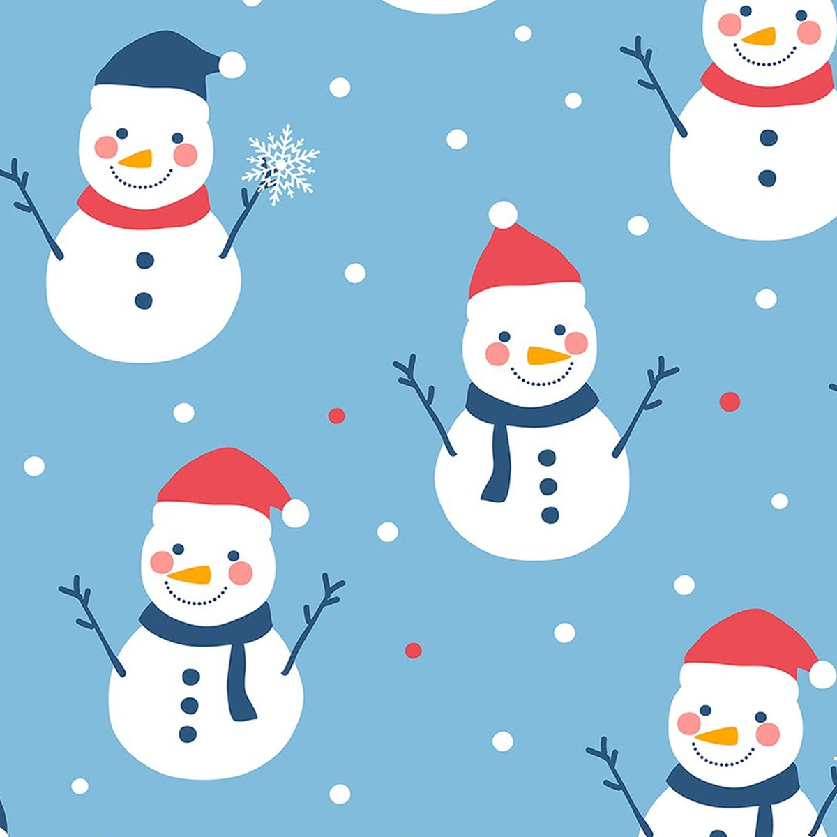 Charm-pack 40pcs - Snowman & Snowflake Collection - photo 4 of 15 - The Fabric Hut