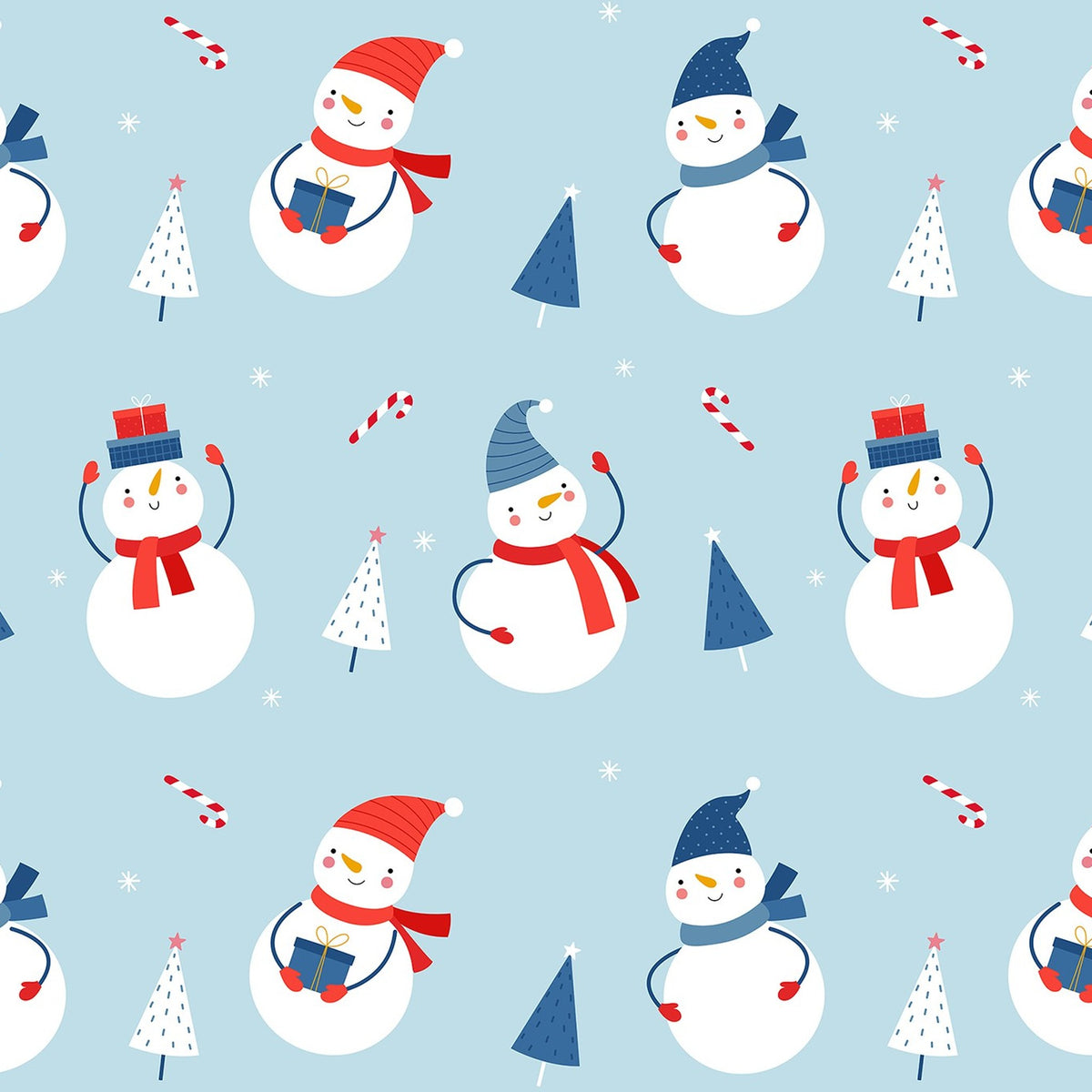 Charm-pack 40pcs - Snowman & Snowflake Collection - photo 10 of 15 - The Fabric Hut