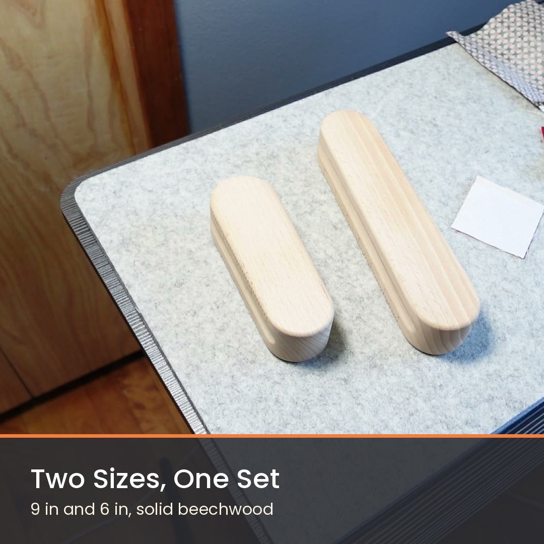 Tailor's Clapper for Quilting - Beechwood Seam Pressing Tool - 2 Pack, 6" and 9" - photo 6 of 12 - The Fabric Hut