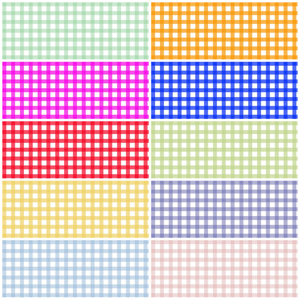 Gingham Precut Bundle - 10 Pieces, 18 x 21 in - Urban Liberty Collection - all ten gingham prints side by side - photo 2 of 12 - The Fabric Hut