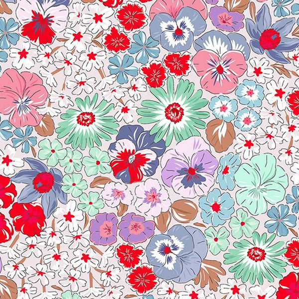 Floral Precut Bundle - 10 Pieces, 18 x 21 in - Urban Liberty Collection - Red and Mint floral fat quarter print - photo 6 of 12 - The Fabric Hut