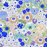 Floral Precut Bundle - 10 Pieces, 18 x 21 in - Urban Liberty Collection - Cobalt and Sand floral fat quarter print - photo 8 of 12 - The Fabric Hut
