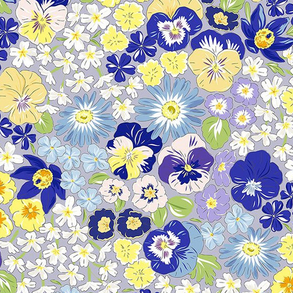 Floral Precut Bundle - 10 Pieces, 18 x 21 in - Urban Liberty Collection - Navy and Butter Yellow floral fat quarter print - photo 9 of 12 - The Fabric Hut
