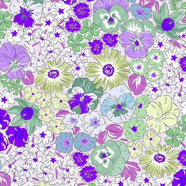 Floral Precut Bundle - 10 Pieces, 18 x 21 in - Urban Liberty Collection - Violet and Sage floral fat quarter print - photo 10 of 12 - The Fabric Hut