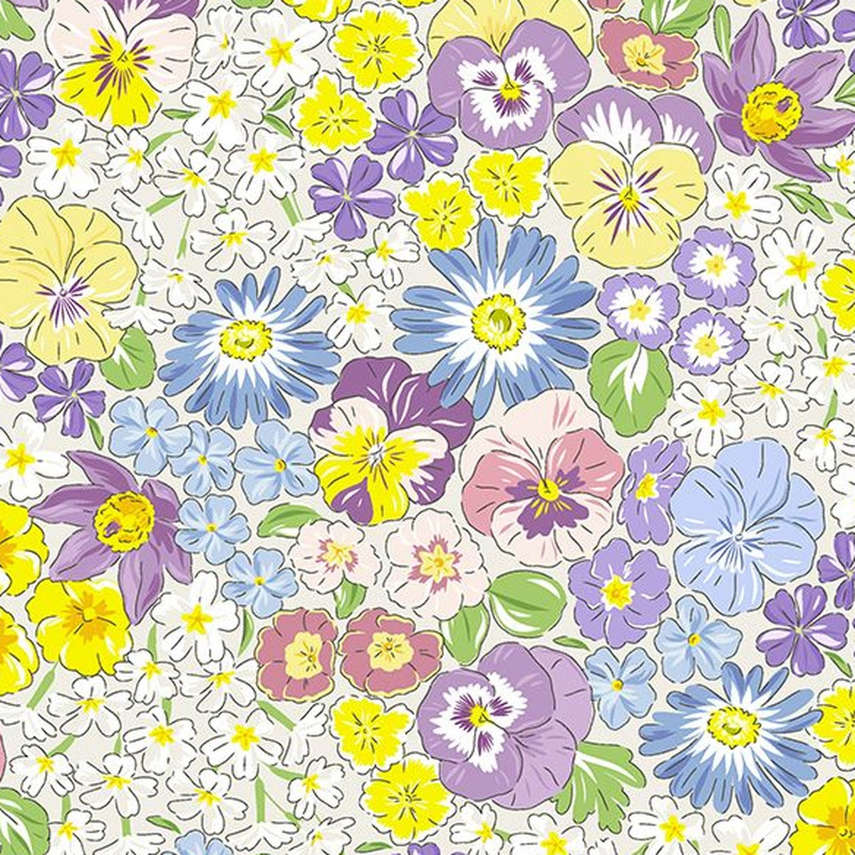 Floral Precut Bundle - 10 Pieces, 18 x 21 in - Urban Liberty Collection - Lemon and Lavender floral fat quarter print - photo 11 of 12 - The Fabric Hut