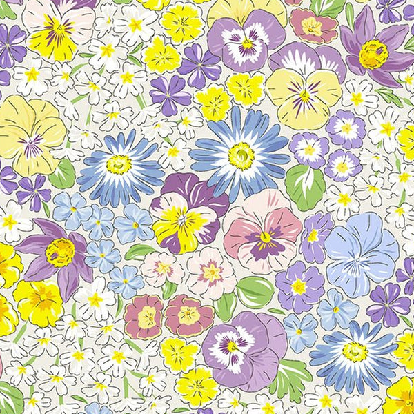 Floral Precut Bundle - 10 Pieces, 18 x 21 in - Urban Liberty Collection - Lemon and Lavender floral fat quarter print - photo 11 of 12 - The Fabric Hut