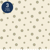 Cream Floral Cotton Fabric by the Yard 44'' Wide 3 Yard Cut Meadowsweet Wilderness Delights Collection - close up of the small sage green flowers scattered on cream cotton - photo 1 of 2 - The Fabric Hut